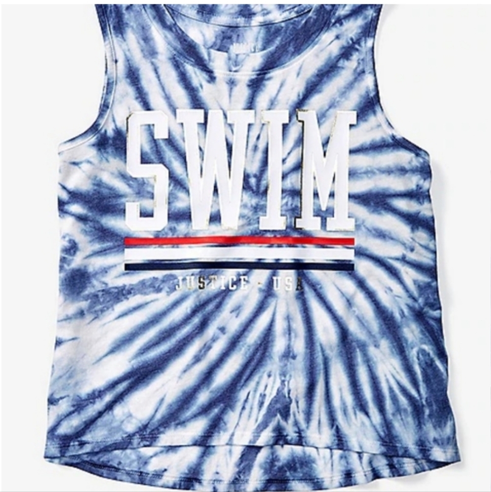 NWT Justice Sport Swim Tie dye Tank Size 10 girls